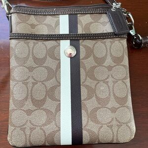 Coach signature tan and white Crossbody bag